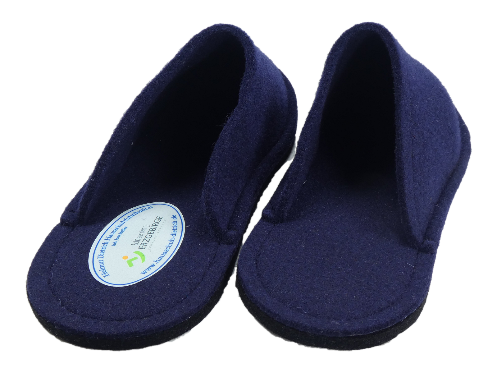 Barfuß-Pantoffel Wollfilz marineblau