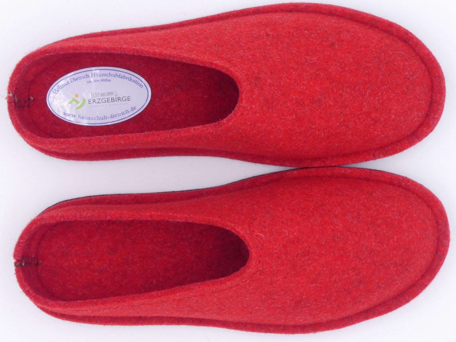 Barfußschuh Wollfilz kirschrot