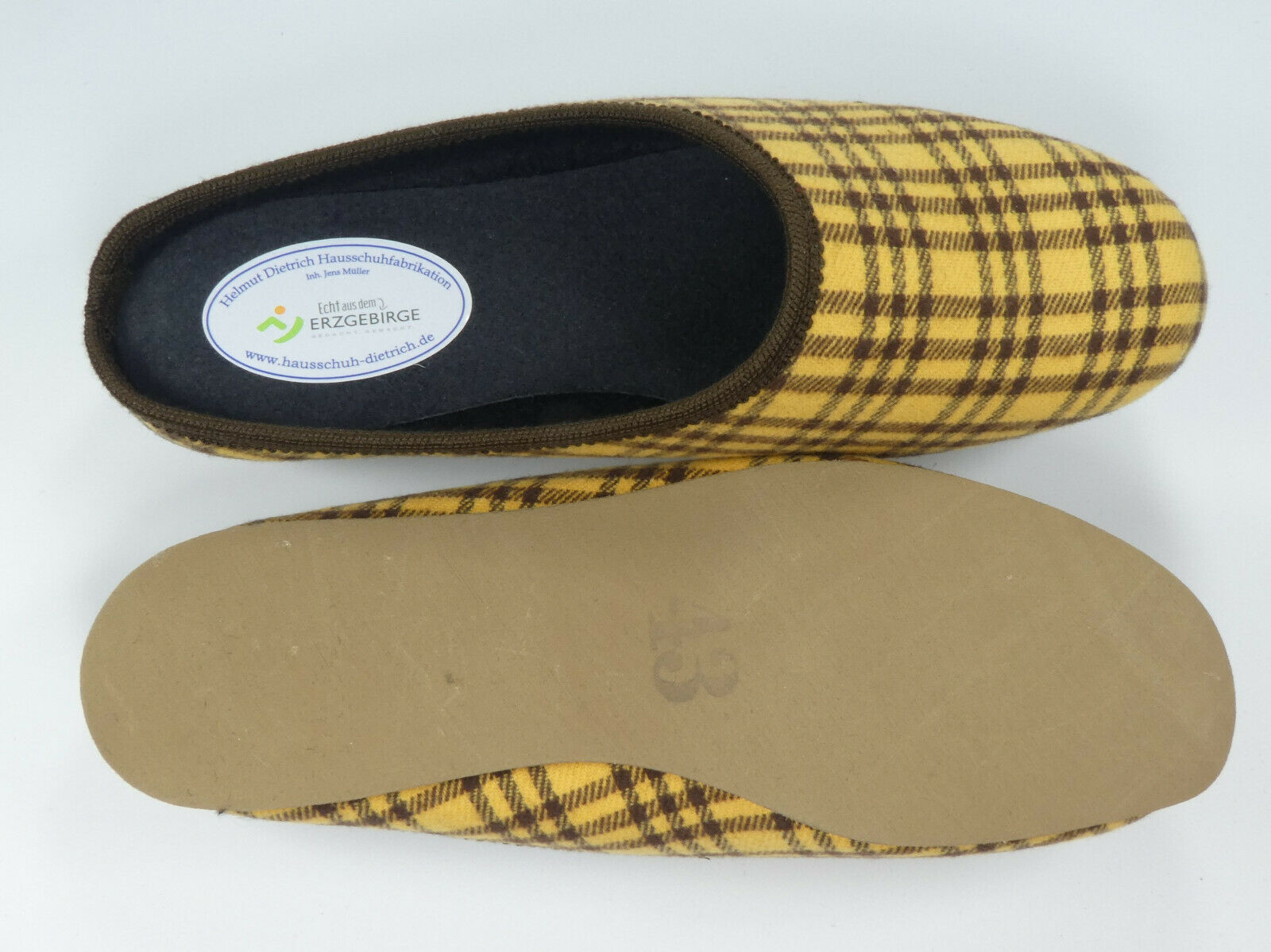 Pantoffel in Kamelhaaroptik