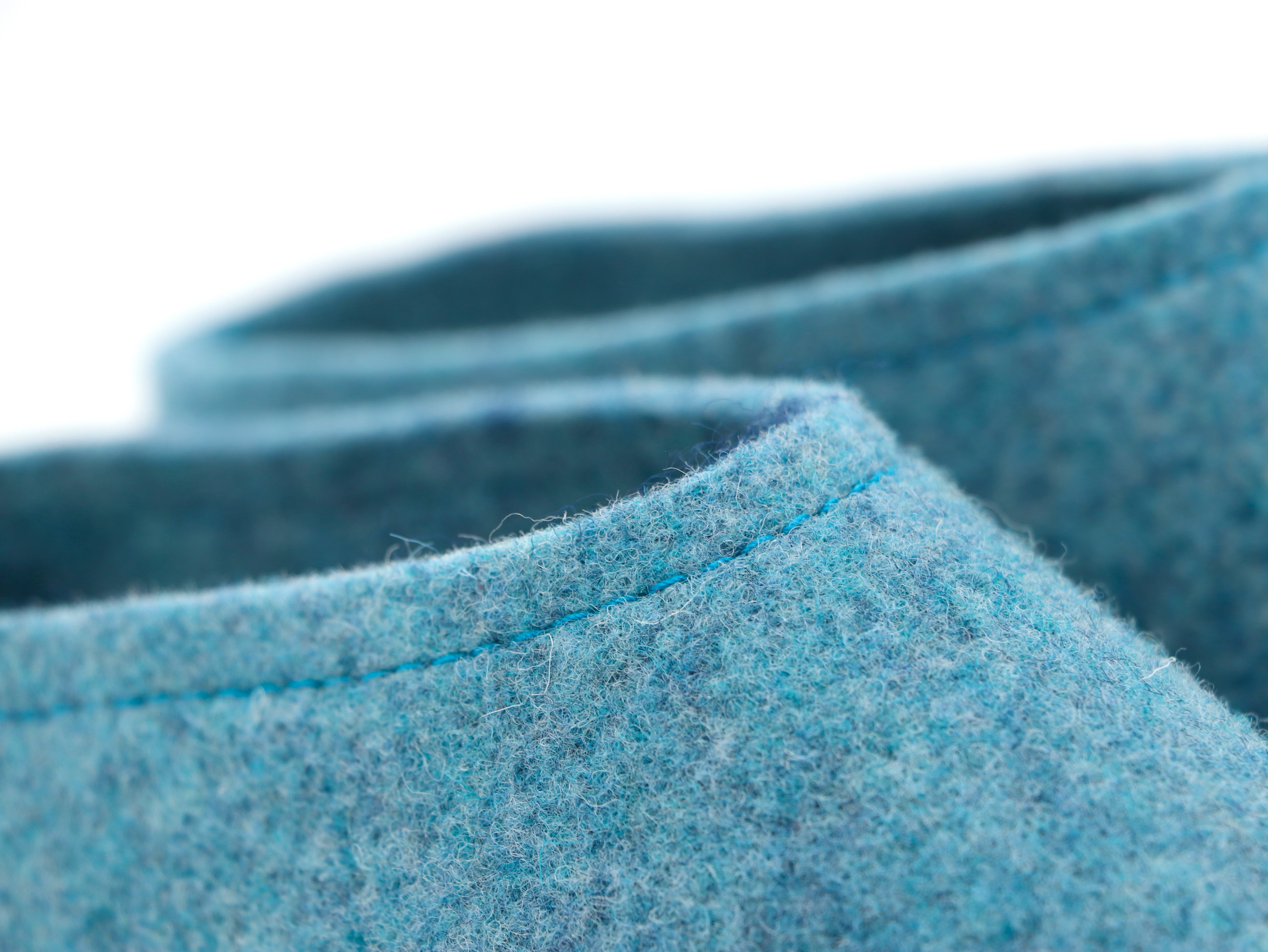 Barfußschuh Wollfilz ozeanblau